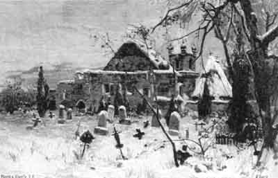 Burg als Friedhof um 1880